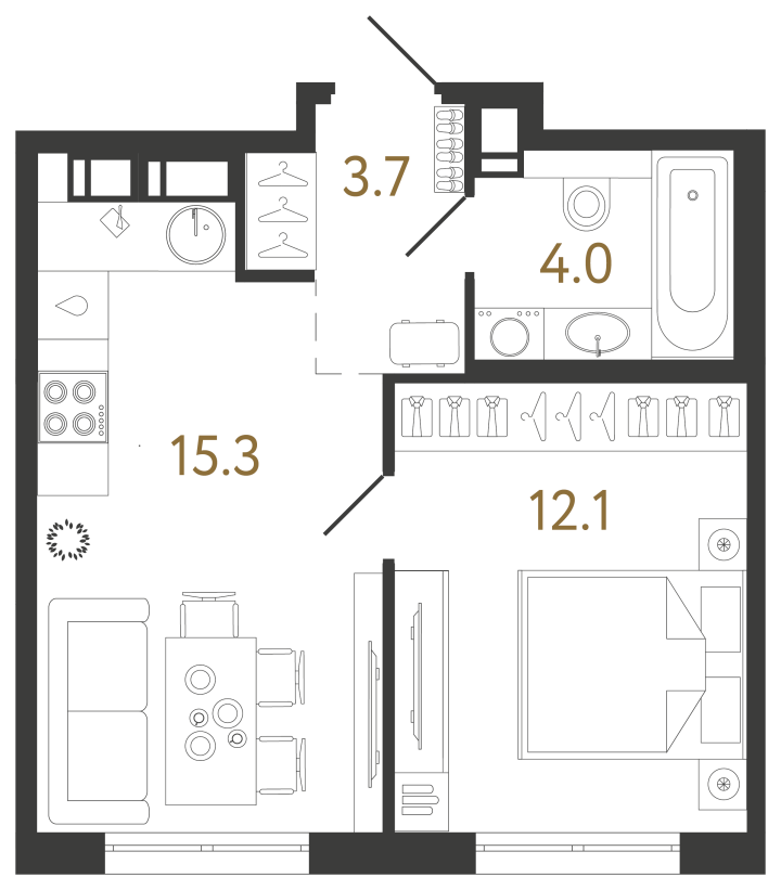 1-комнатная 35.1 м², 4 этаж, 10 858 873 руб.