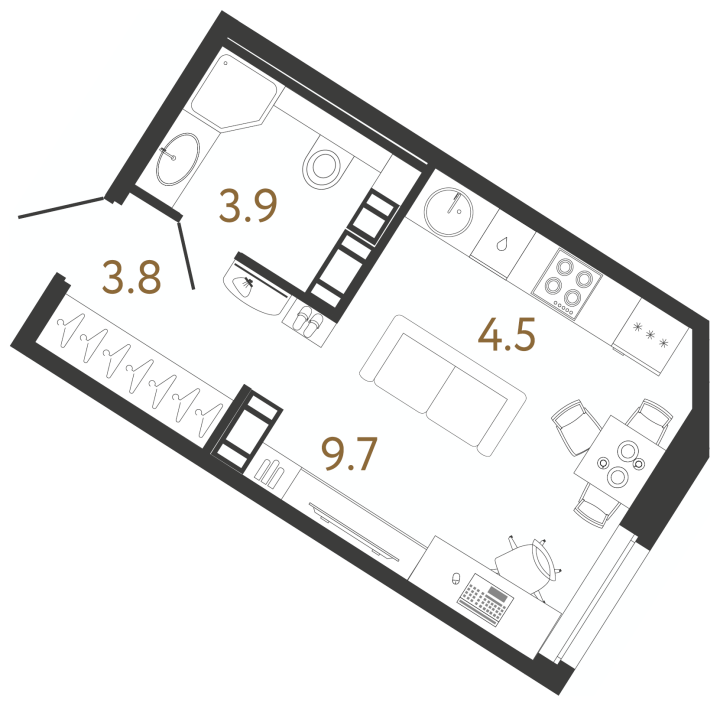 Студия 21.9 м², 4 этаж, 7 531 112 руб.