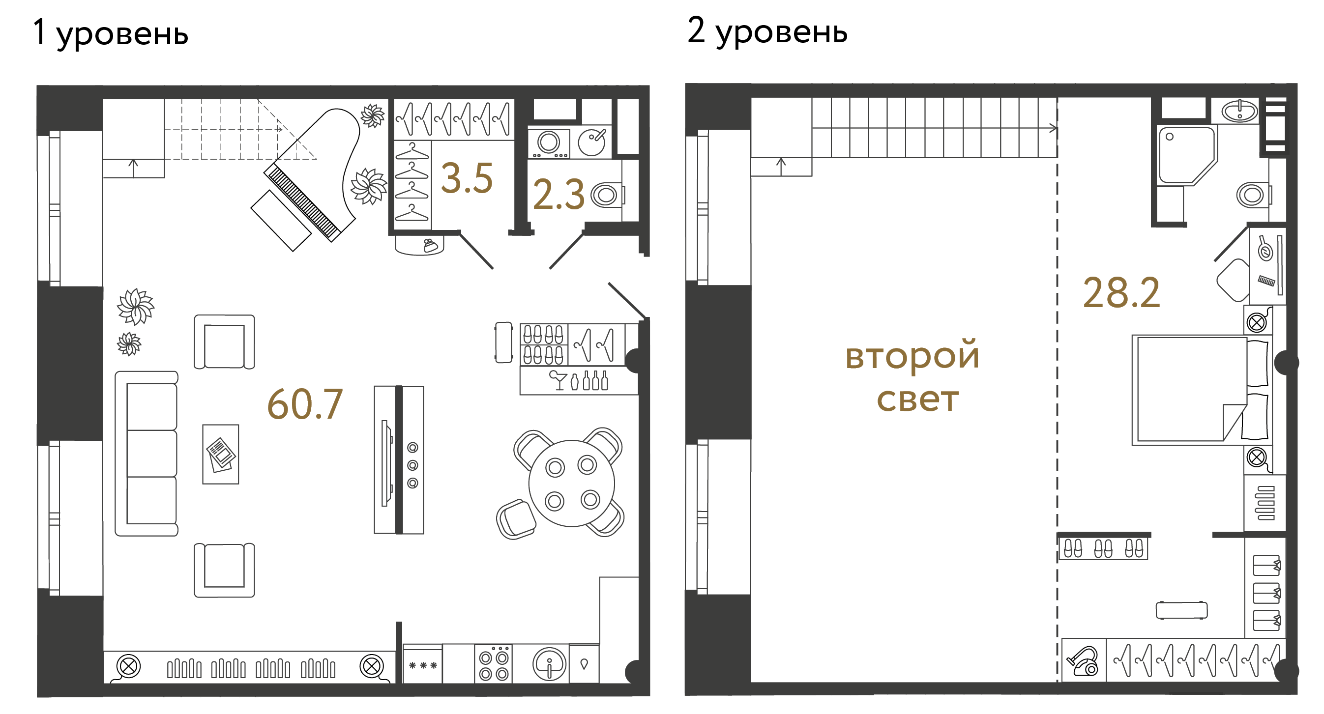 Однокомнатные апартаменты 94.7 м²