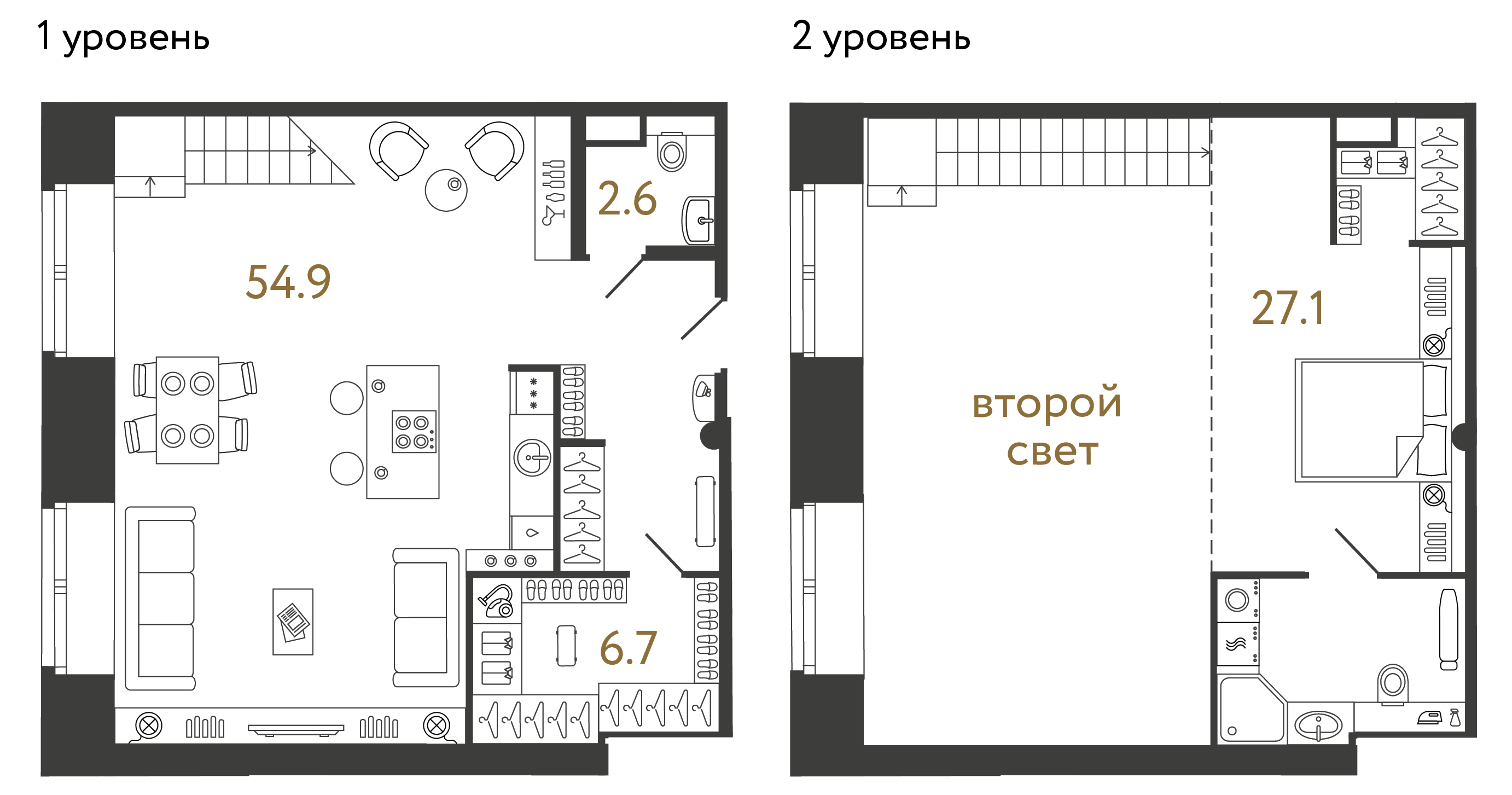 Однокомнатные апартаменты 91.3 м²