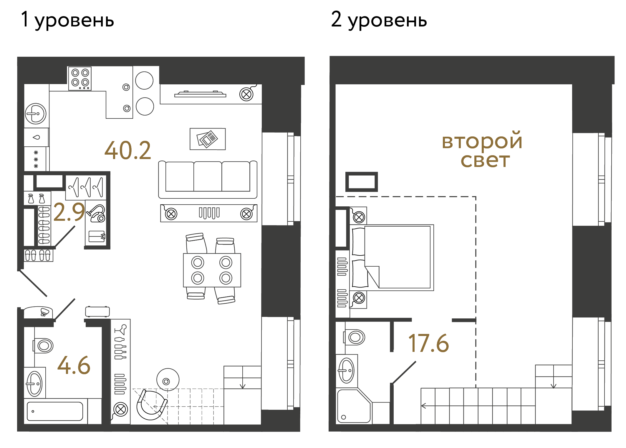 Однокомнатный номер 65.3 м²