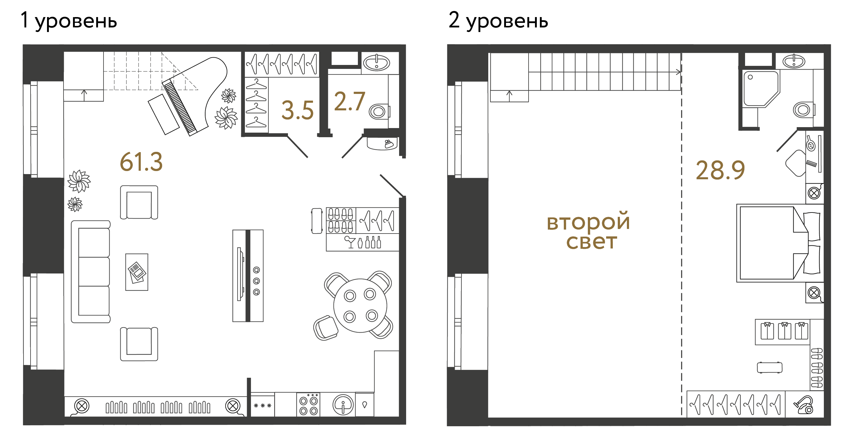 Однокомнатный номер 96.4 м²