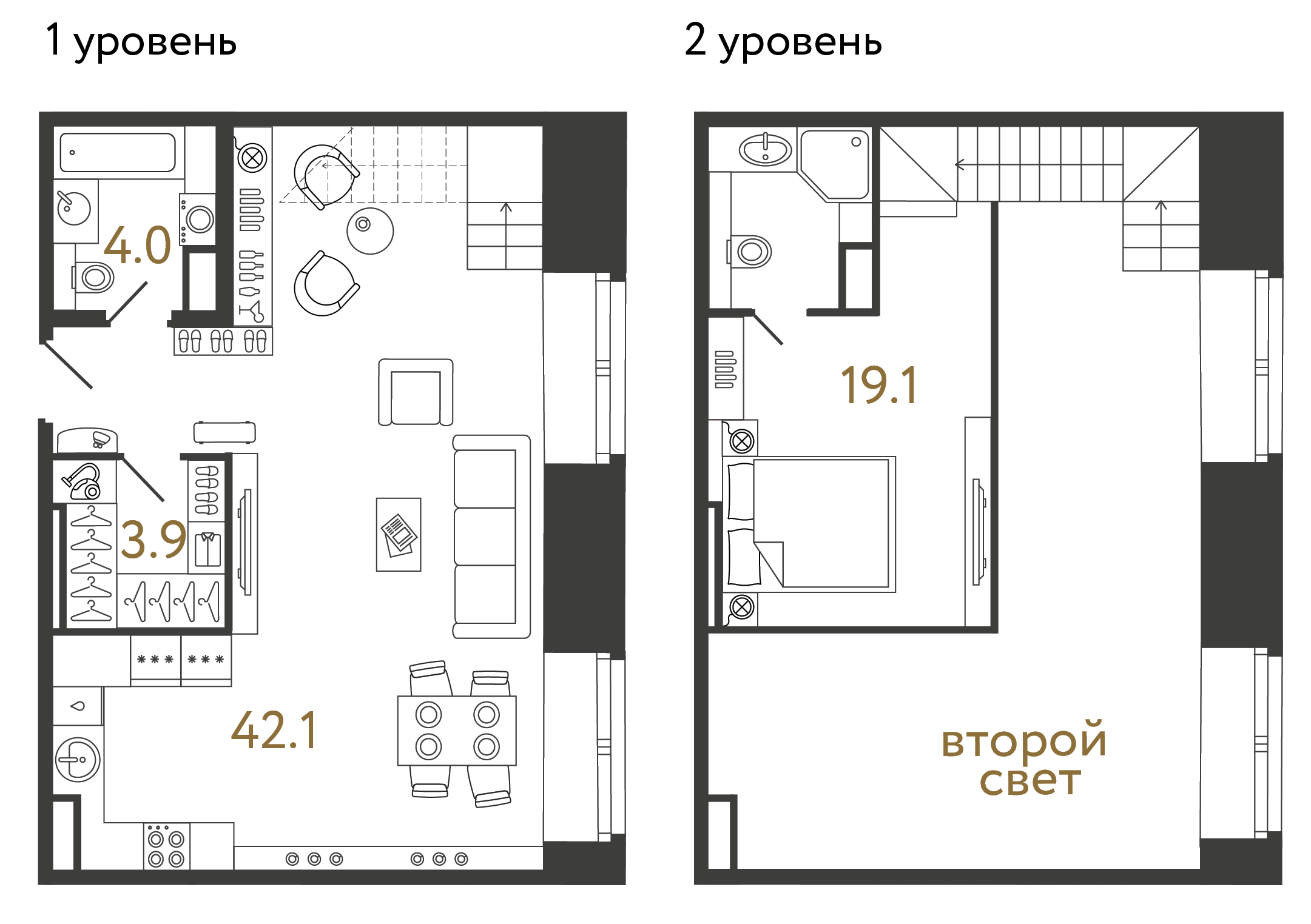 Однокомнатный номер 69.1 м²
