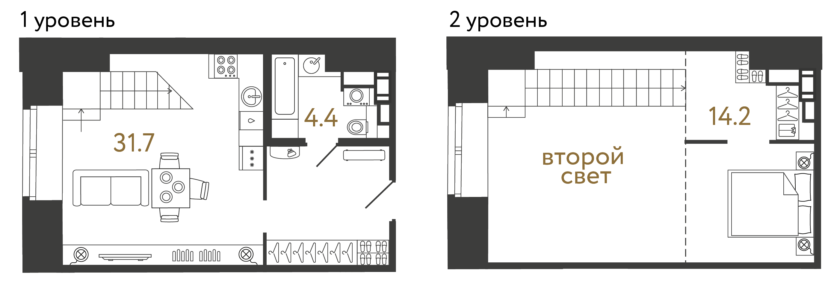 Однокомнатный номер 50.3 м²