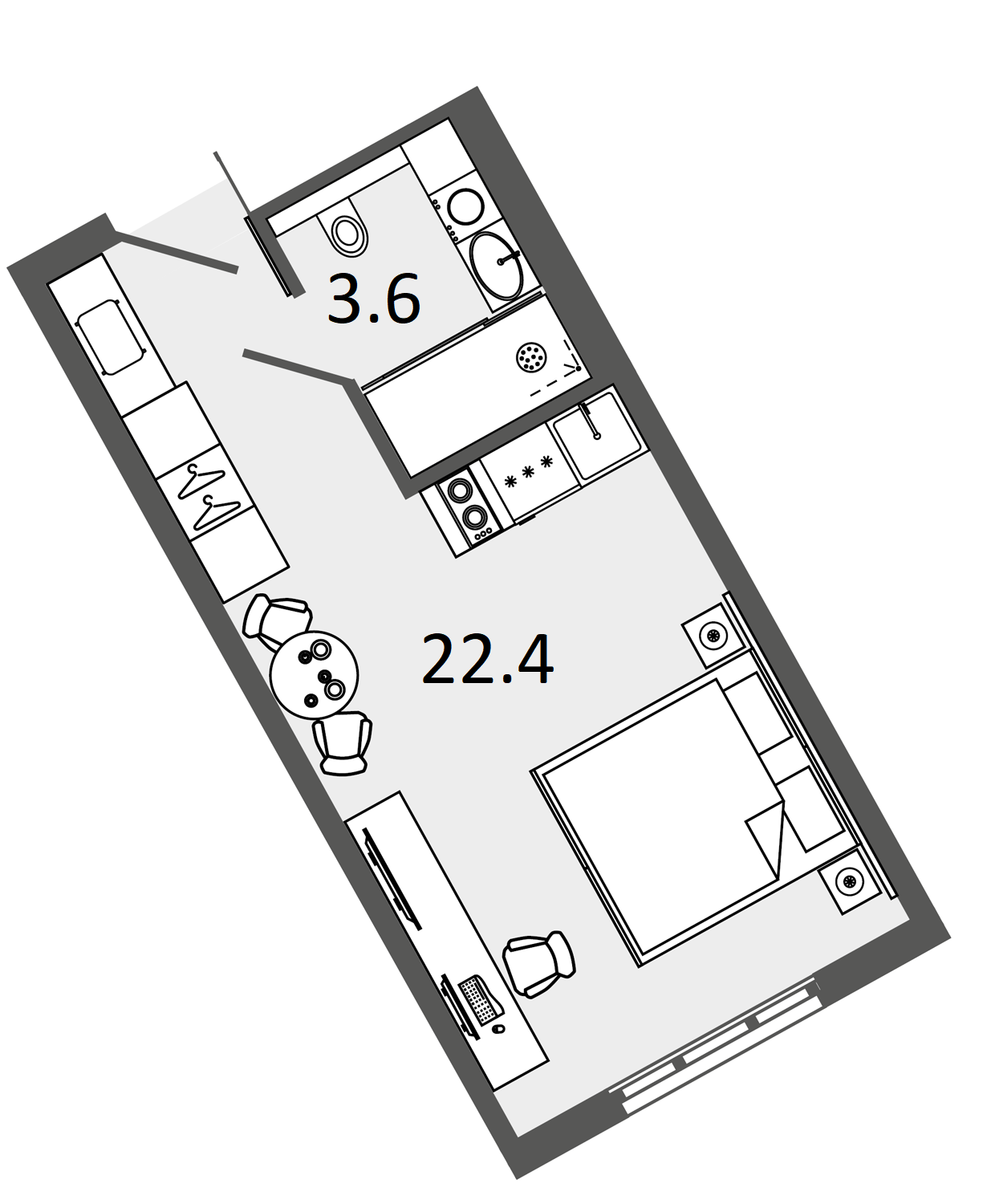 Студия 26 м²