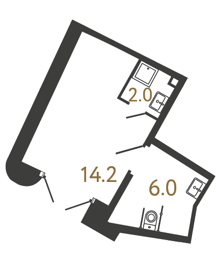 Коммерческое помещение №95 в ЖК Цвет Зеленогорска - 22.2 м²