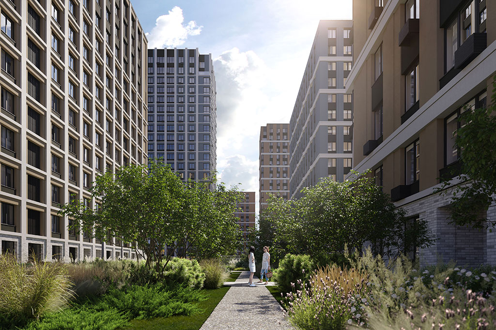 прогулочная аллея во дворе дома Струны от RBI