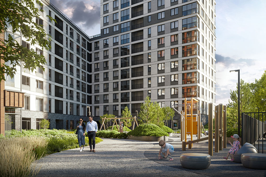 Двор дома «Литера» от RBI Двор дома «Литера» от RBI