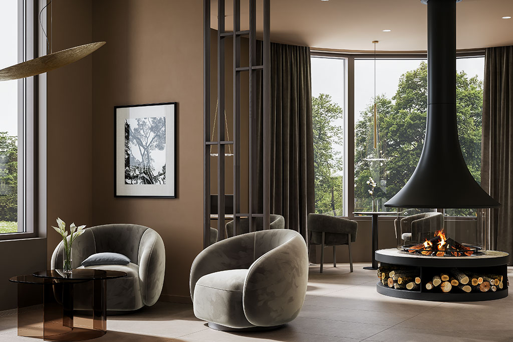 Лобби-бар в лаунж-отеле «Сад Зеленогорска» на Пограничной улице