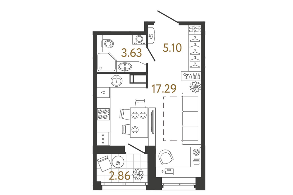 Студия в доме «Ультра Сити 3.0» от RBI