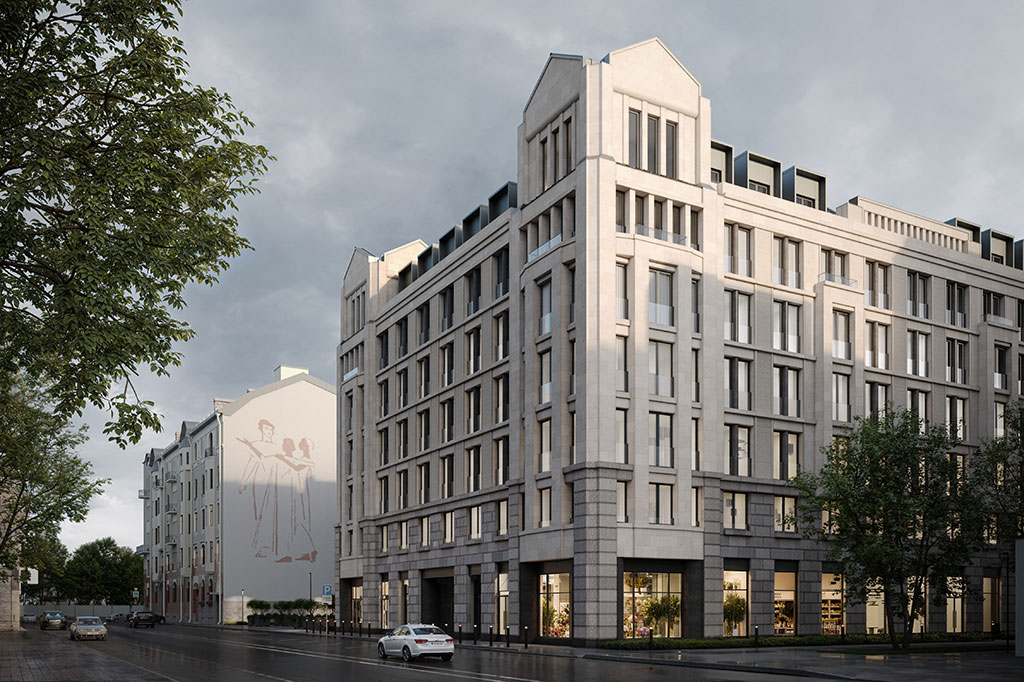 Фасад дома «Коллекционер» на Петроградской стороне от застройщика RBI