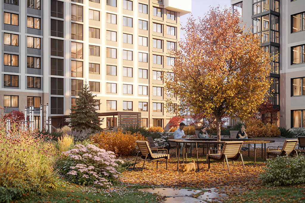 Двор нового дома «Гений» от RBI