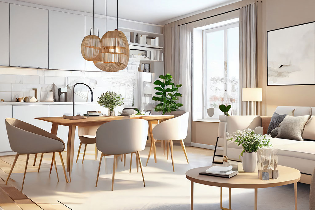 Кухня-гостиная в евродвушке