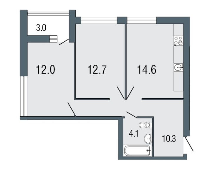 2-комнатная 54 м², 2 этаж, 12 823 596 руб.