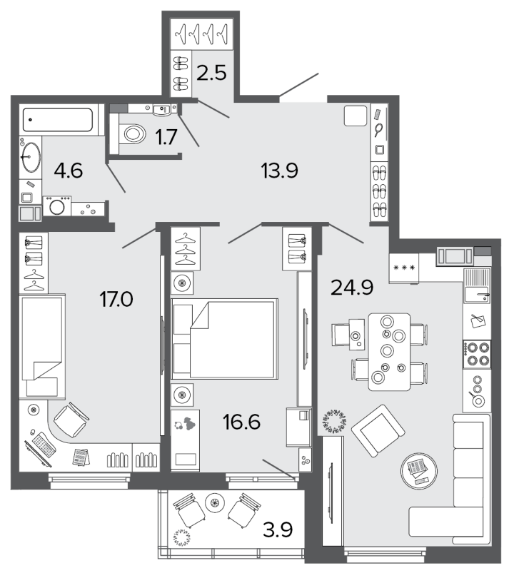 2-комнатная 81.2 м², 6 этаж, 29 559 303 руб.