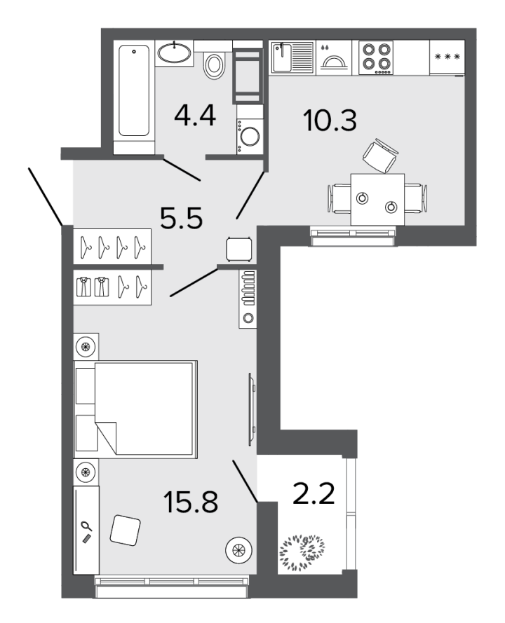1-комнатная 36 м², 9 этаж, 8 000 000 руб.