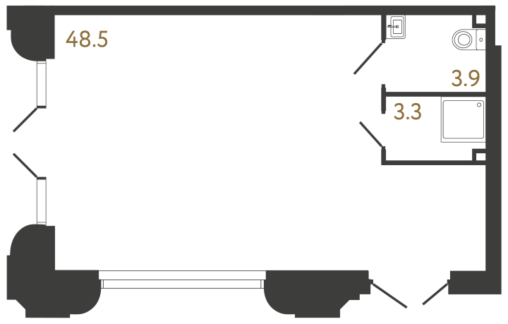 Помещение №73 - 55.7 м², 1 этаж
