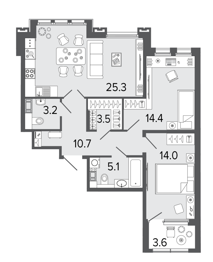 2-комнатная 76.2 м², 4 этаж, 24 000 000 руб.