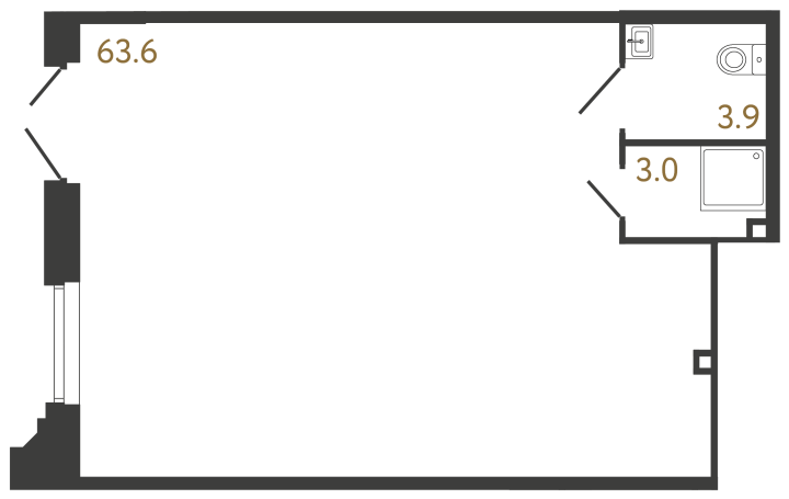 Помещение №72 - 70.5 м², 1 этаж