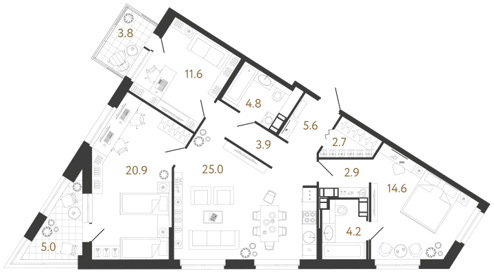 3-комнатная 96.2 м², 9 этаж, 31 689 319 руб.