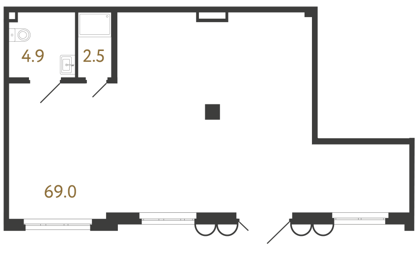 Коммерческое помещение №230 в ЖК Визионер - 76.4 м²