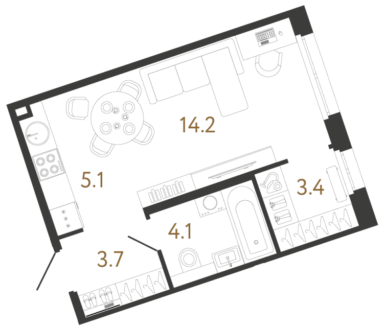 Студия №137 в ЖК Литера - 30.5 м²