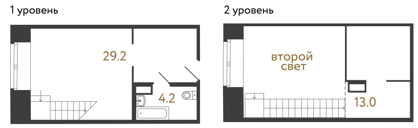 Однокомнатный номер №52 в ЖК Типография - 46.4 м²  - №2