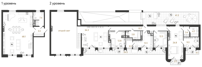 Пятикомнатная квартира №15 в ЖК Коллекционер - 222 м²