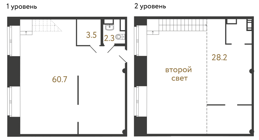 Однокомнатные апартаменты №36 в ЖК Типография - 94.7 м²  - №2