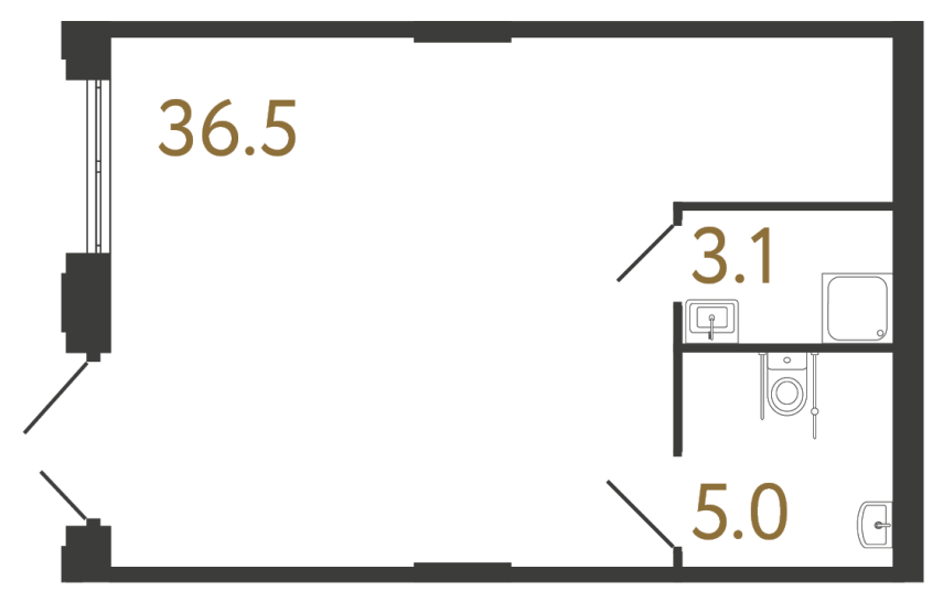 Коммерческое помещение №1178 в ЖК Струны 2 оч. - 44.6 м²