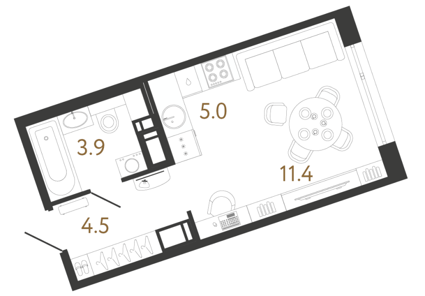 Студия №131 в ЖК Литера - 24.8 м²