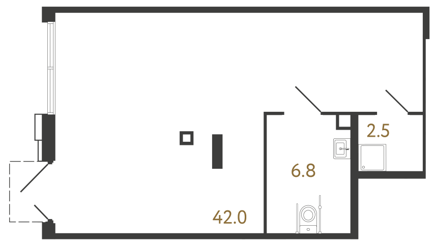 Коммерческое помещение №1165 в ЖК Струны 2 оч. - 51.3 м²