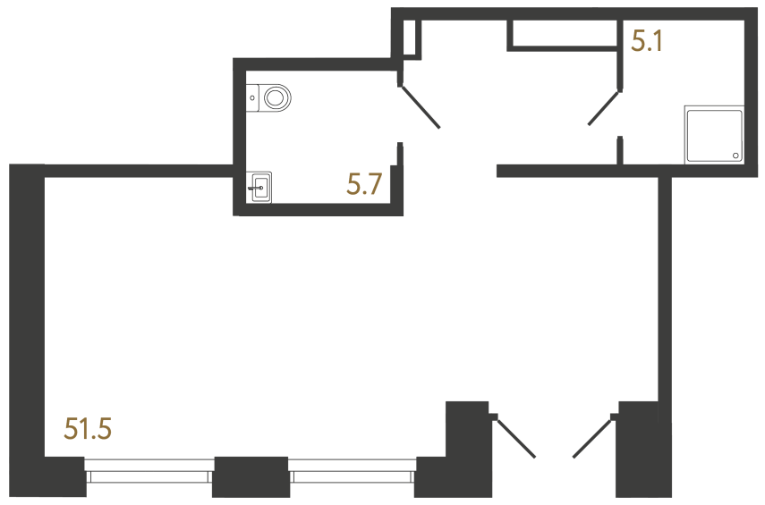 Коммерческое помещение №70 в ЖК Коллекционер - 62.3 м²