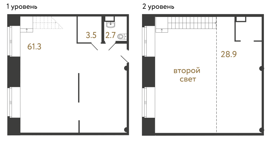 Однокомнатные апартаменты №50 в ЖК Типография - 96.4 м²  - №2