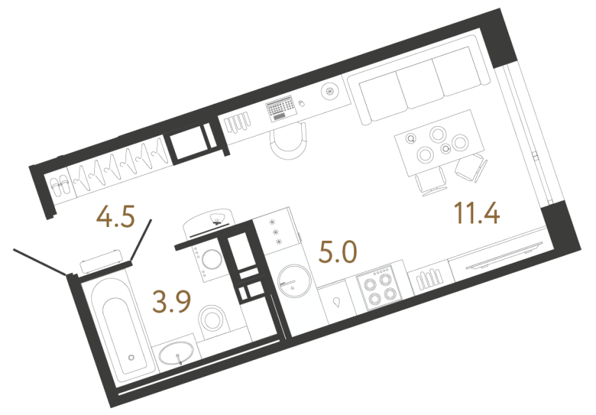 Студия №122 в ЖК Литера - 24.8 м²