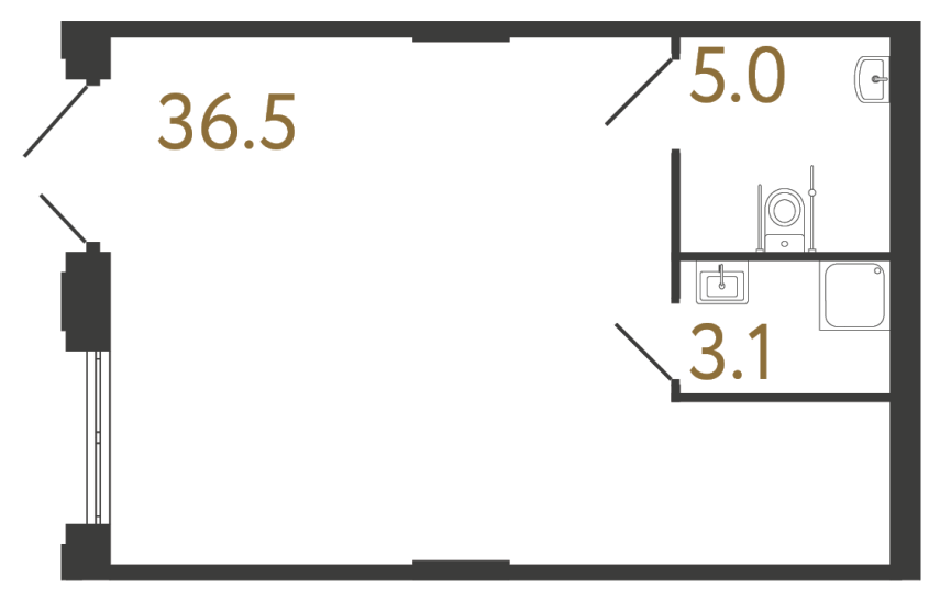 Коммерческое помещение №1177 в ЖК Струны 2 оч. - 44.6 м²