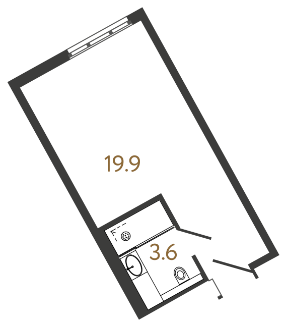 Апартаменты-студия №1425 в ЖК ARTSTUDIO M103 - 23.5 м²  - №2