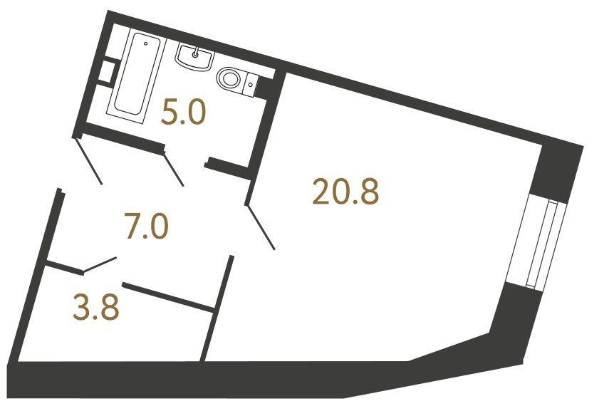 Однокомнатный номер №149 в ЖК Типография - 36.6 м²  - №2