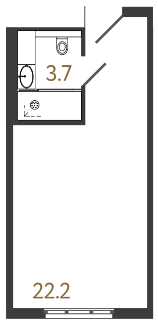 Апартаменты-студия №1106 в ЖК ARTSTUDIO M103 - 25.9 м²  - №2