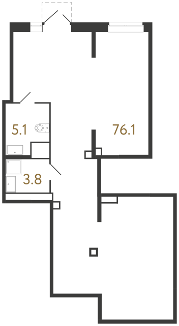 Коммерческое помещение №599 в ЖК Куинджи - 85 м²