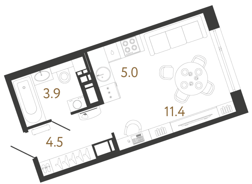 Студия №139 в ЖК Литера - 24.8 м²