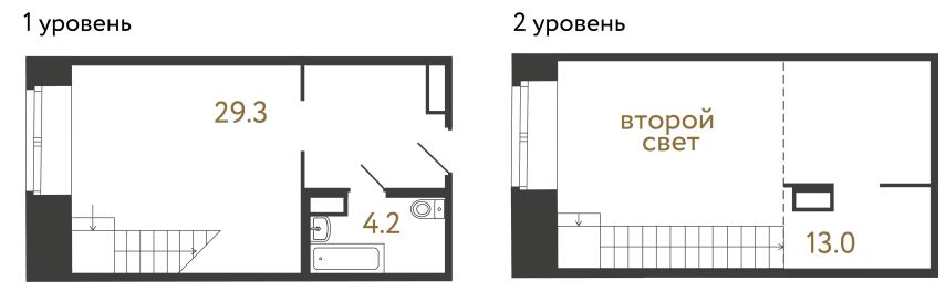 Однокомнатный номер №38 в ЖК Типография - 46.5 м²  - №2