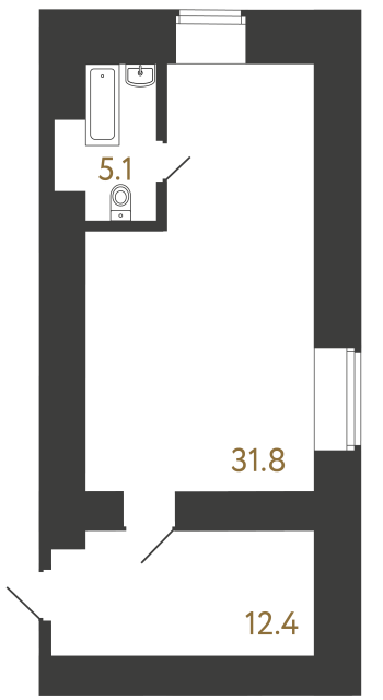 Коммерческое помещение №189 в ЖК Новый объект 00000499B - 49.3 м²