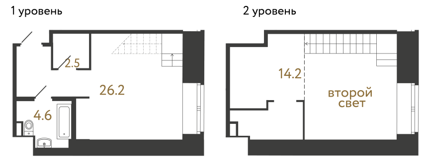 Однокомнатный номер №48 в ЖК Типография - 47.5 м²  - №2