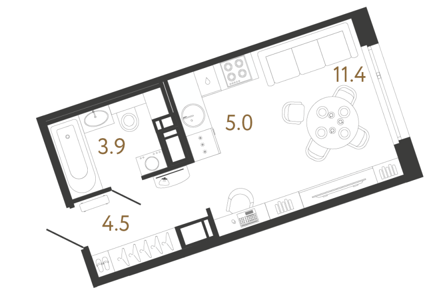 Студия №107 в ЖК Литера - 24.8 м²