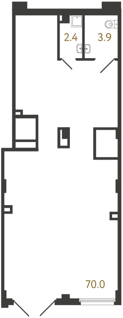 Коммерческое помещение №1247 в ЖК Гений - 76.3 м²