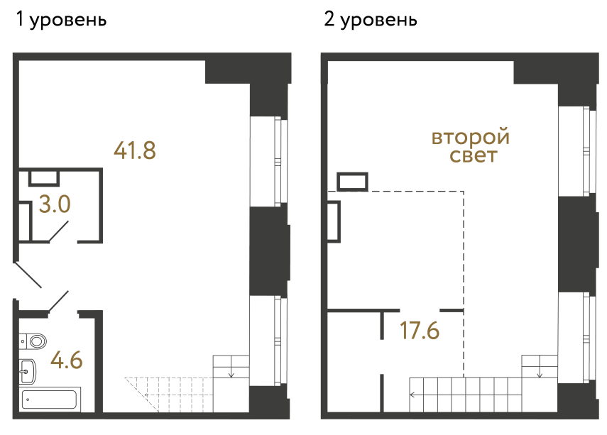 Однокомнатный номер №31 в ЖК Типография - 67 м²  - №2