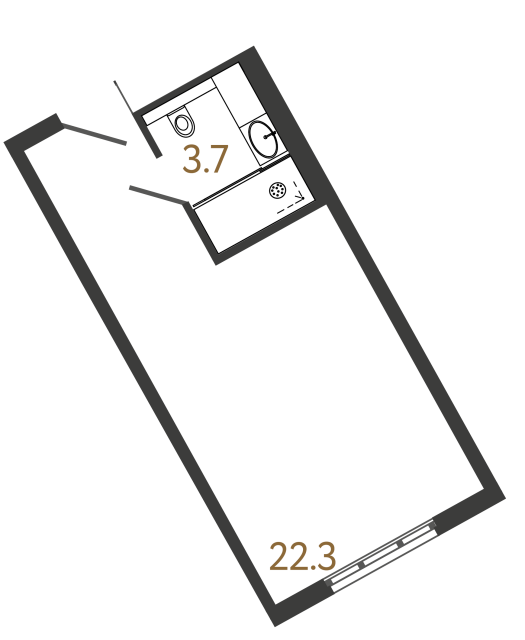 Апартаменты-студия №922 в ЖК ARTSTUDIO M103 - 26 м²  - №2