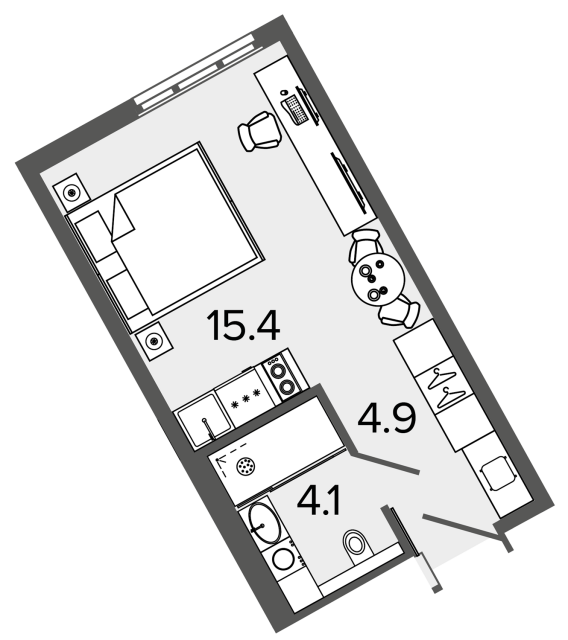 Апартаменты-студия №1325 в ЖК ARTSTUDIO M103 - 23.5 м²