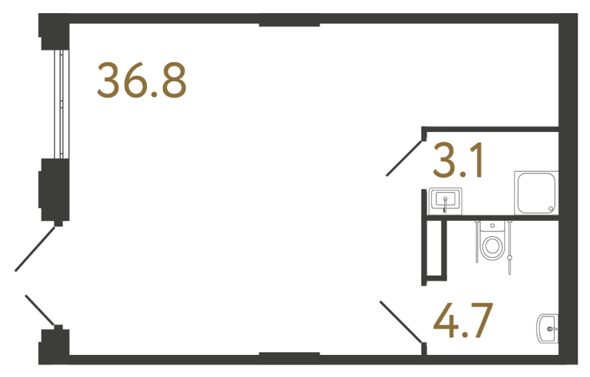 Коммерческое помещение №1178 в ЖК Струны 2 оч. - 44.6 м²